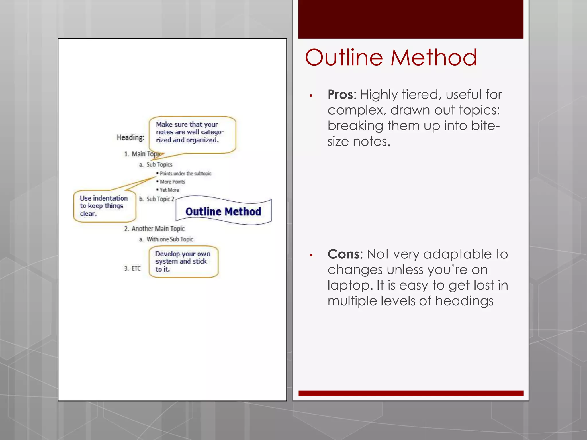 The Amer. Rev. resulted from a combination of real world forces and ideas.Focus your notes & prioritizeThe key to technical courses is to get as many practice problems as possible in your notesThings move quickly, so prioritize what you copy downUnderstand how examples relate to the course as a wholeFor Technical CoursesPractice Problems and their AnswersConfusing partsStep-by-stepCommentary on steps