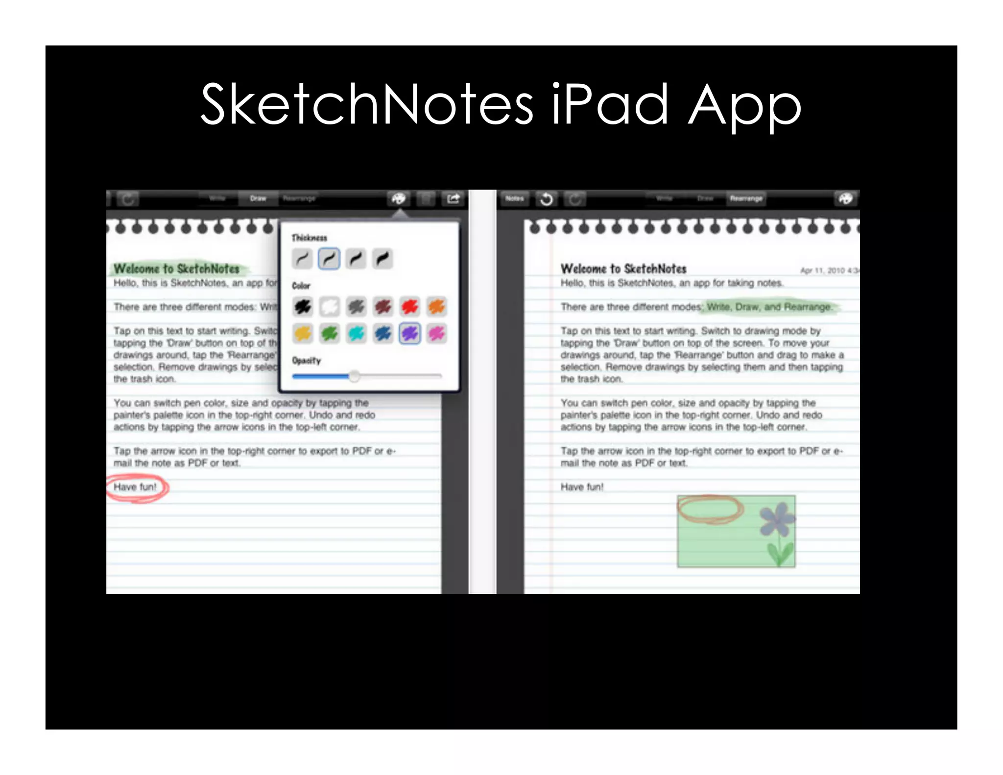 SketchNotes iPad App