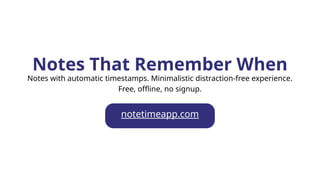 note taking app with automatic timestamps - notetime | PPTX