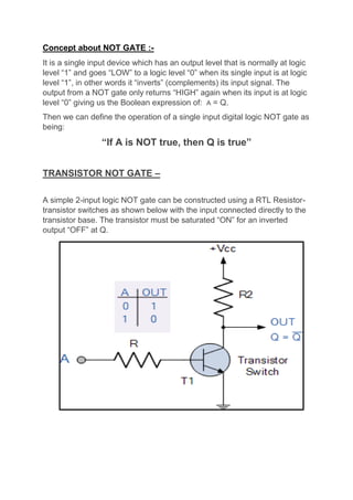 Digital logic, an inverter or NOT gate | PDF