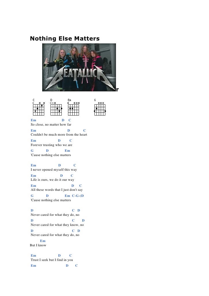 acordes de metallica nothing else matters acordes de metallica nothing else matters