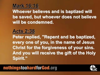 Nothing's Too Hard for God - A Marking Point