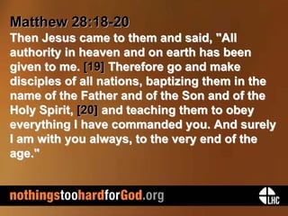 Nothing's Too Hard for God - A Marking Point