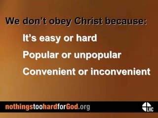 Nothing's Too Hard for God - A Marking Point