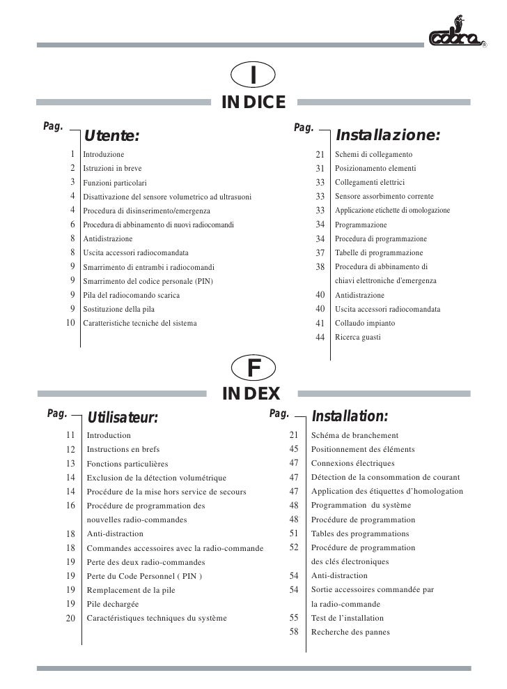 Manuale installazione antifurto cobra starship 2