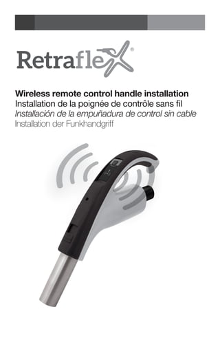 Wireless remote control handle installation
Installation de la poignée de contrôle sans fil
Installación de la empuñadura de control sin cable
Installation der Funkhandgriff
 