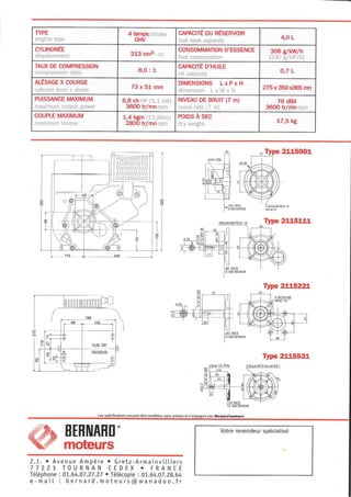 Notice Technique Bernard Moteur 211