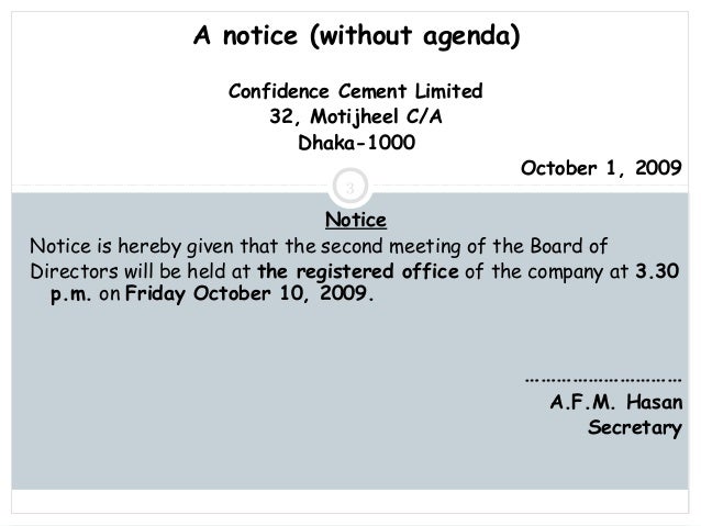 notice agenda minutes how to write a business agenda