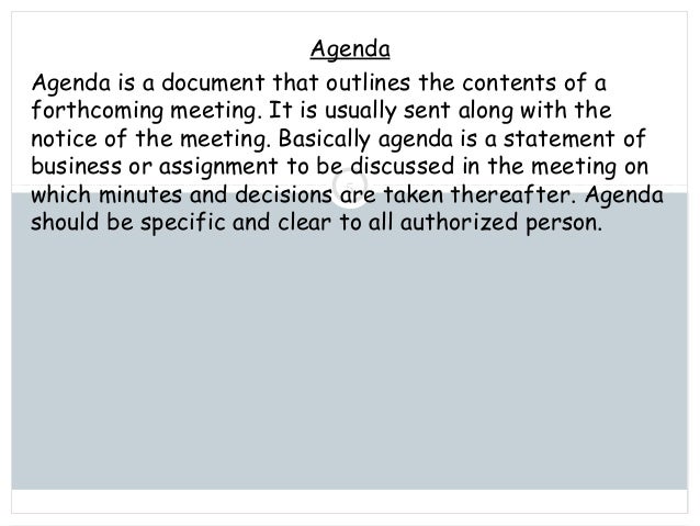 notice agenda minutes