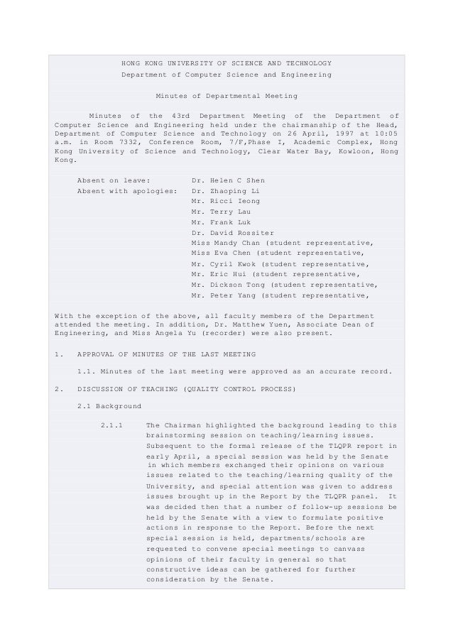 department meetings agenda