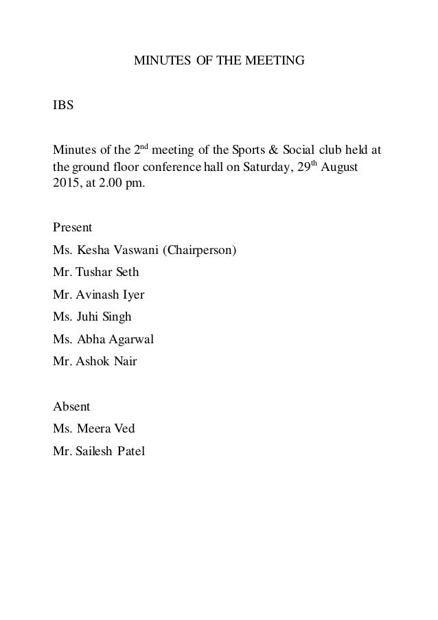 Notice Agenda Minutes Of Meeting