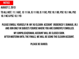 NOTICE FOR OPENING ELEARN ACCOUNT