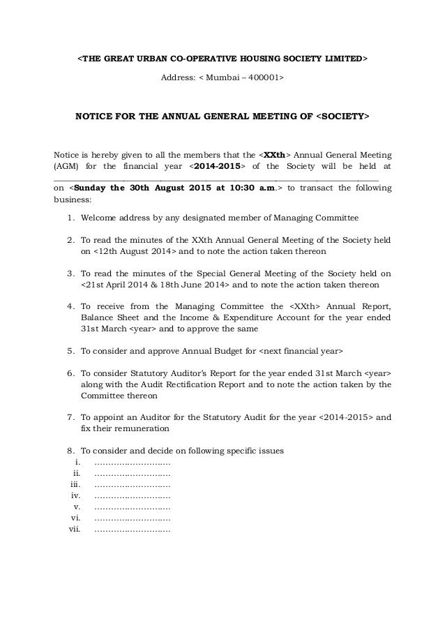Notice of Annual General Meeting AGM