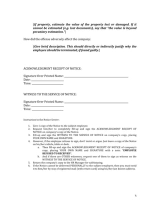 Notice To Explain With Preventive Suspension Sample Form
