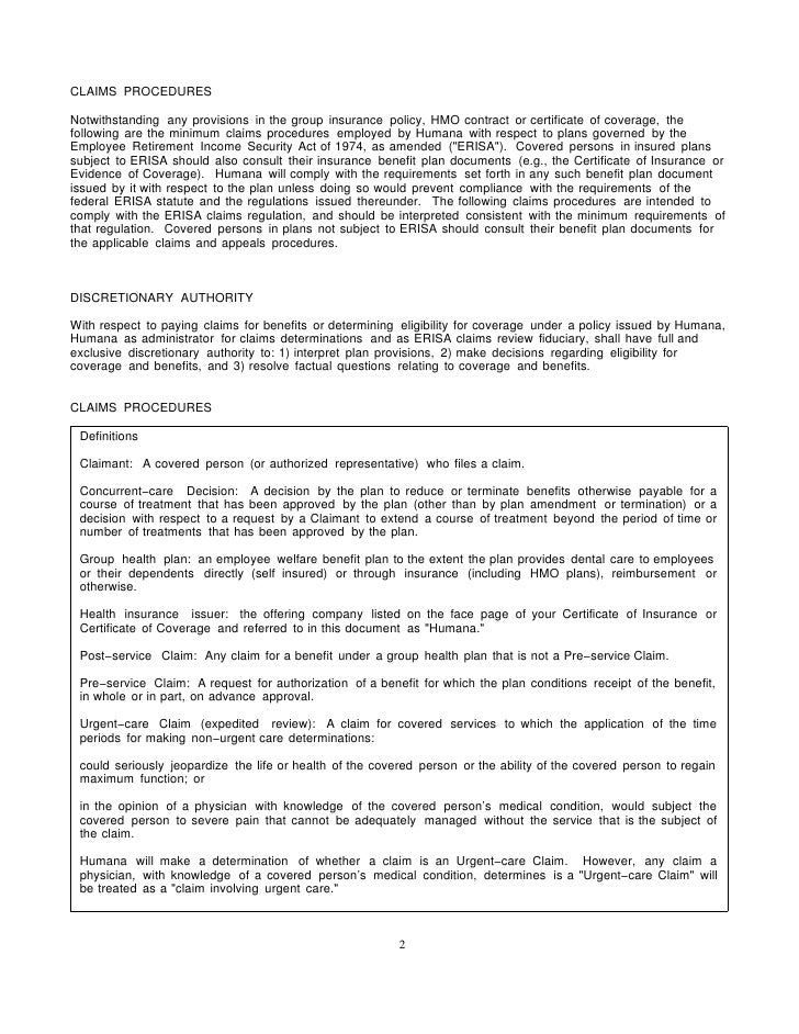 notice this is an electronic representation of a document originally humana corrected claim form