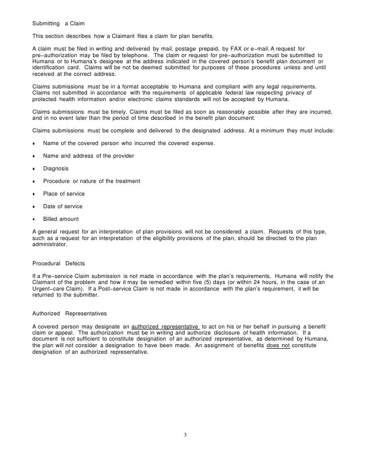 notice this is an electronic representation of a document originally humana corrected claim form