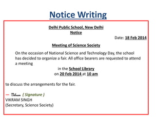 Notice writing | PPTX