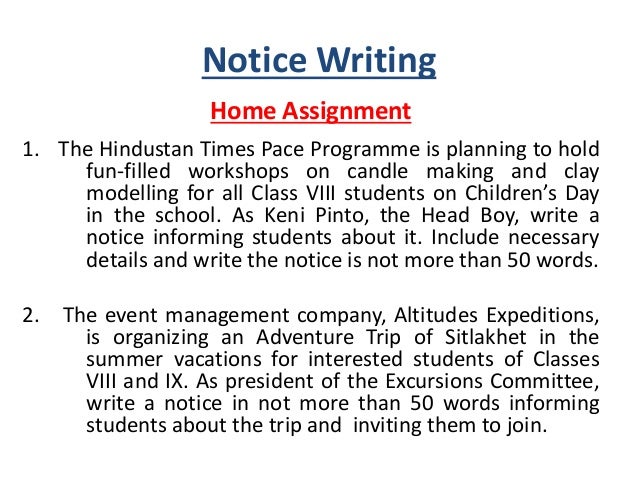 how to write a notice