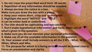 NOTICE WRITING class 12 ppt cbse english | PPTX