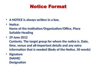 Tips Notice Comprehensive Guide to Notice Writing: Format, Samples, and Tips for ...