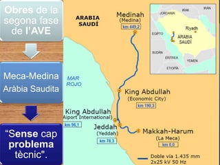 Obres de la
segona fase
de l’AVE

Meca-Medina
Aràbia Saudita

“Sense cap
problema
tècnic".

 