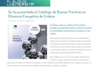 Se ha presentado el Catálogo de Buenas Prácticas en Eficiencia Energética de Endesa