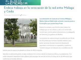 Endesa trabaja en la renovación de la red entre Málaga y Cádiz 