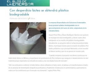Con desperdicio lácteo se obtendrá plástico biodegradable
