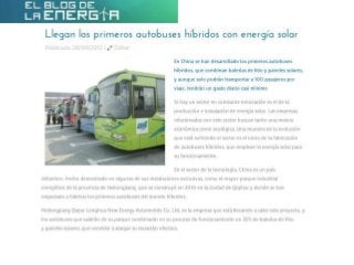 Llegan los primeros autobuses híbridos con energía solar
