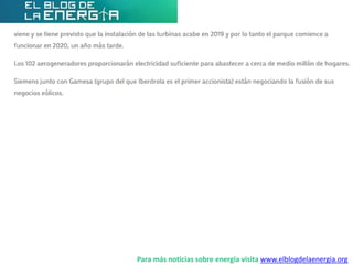 Para más noticias sobre energía visita www.elblogdelaenergia.org
 