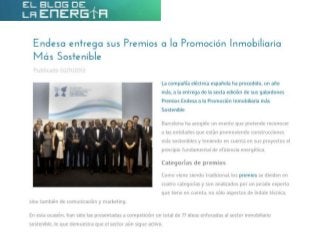 Endesa entrega sus Premios a la Promoción Inmobiliaria Más Sostenible 