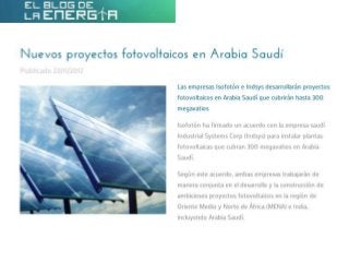 Nuevos proyectos fotovoltaicos en Arabia Saudí 