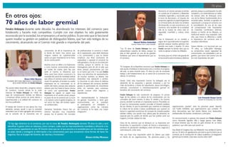 6 7
70 años
“No puede haber desarrollo y progreso urbano
sin comercio. Cuando estuve en la Junta
Directiva de Fenalco Antioquia en 1968, las
cajas de compensación familiar, las fábricas
y empresas tenían puntos de venta directa y
supermercados y la utilidad del comercio no
era muy justificada.
El trabajo del Gremio en esa época fue muy
relevante, porque ayudó a que la sociedad
entendiera que el valor agregado del comercio
era la cercanía de la mercancía con el
En otros ojos:
70 años de labor gremial
Fenalco Antioquia durante siete décadas ha abanderado los intereses del comercio para
fortalecerlo y hacerlo más competitivo. Cumplir con ese objetivo ha sido gratamente
reconocido por la sociedad, los empresarios y el sector público. Es por esto que la Seccional
quiere resaltar su gestión en palabras de distinguidos líderes, que han sido testigos de su
crecimiento, alcanzando ser el Gremio más grande e importante del país.
“Si hay algo dinámico es el comercio, por eso la tarea de Fenalco Antioquia durante 70 años ha sido y será
identificar la gente cómo se relaciona, cómo compra, cuáles son las macrotendencias mundiales y ofrecerle a los
comerciantes capacitación en eso. El Gremio tiene que ser el que escucha a la sociedad para ver los cambios que
se están dando y entregarle la información a los comerciantes para que encuentren otras formas de hacer los
negocios. Ese es el papel del Gremio, dar alarmas y horizontes”.
Álvaro Uribe Moreno
Asimismo, el Gremio siempre es tenido
en cuenta por el Gobierno y diferentes
entidades regionales y nacionales para
la toma de decisiones y el impulso de
proyectos, jugando un papel de garantes
en el lineamiento de todos los ámbitos
del desarrollo, no solo económicos y de
comercio, sino también de la actividad
real de la ciudad, de cómo está en
seguridad, movilidad y cultura, entre
otros.
Hoy la Federación es un modelo a
seguir de lo que realmente es la gestión
gremial, porque muchos gremios han
perdido ese norte y durante 70 años
Fenalco siempre ha tenido claro que su
norte es apoyar a todos los Afiliados.
Sin duda, para mí, el hito más grande de
la Seccional ha sido la fortaleza y defensa
gremial, porque su participación ha sido
constante y sin intermitencias en todas
las fuerzas vivas de Antioquia como
uno de los líderes fundamentales de la
sociedad paisa. También su gestión en
capacitación y el apoyo al comercio con
la consolidación de una de las cajas
de compensación más importantes
de Colombia: Comfenalco. Además,
destaco La Noche de los Mejores, un
tradicional evento muy esperado cada
año, que marca la diferencia y exalta
la importancia del comercio ante la
sociedad colombiana.
Quiero felicitar a la Seccional por sus
70 años, su indiscutible liderazgo,
su compromiso social, capacidad de
comunicación, sus actividades y por su
gestión, que hacen del Gremio uno de
los más importantes del país.”
Álvaro Uribe Moreno
Fundador del Grupo Agenciauto y expresidente
de la Junta Directiva de Fenalco Antioquia
consumidor, de allí la importancia de
la tienda de barrio. Hoy vemos que
ninguna cadena de supermercados
opera con gran importancia sin la mano
de los comerciantes.
Muchas veces se afilian a la Federación
y como buenos comerciantes piensan
en cuánto les cuesta, pero hay que
darle al Gremio la relevancia que
tiene, pues hace tomar conciencia a la
sociedad del canal de movilidad vertical
que ofrece el comercio para el ascenso
social. Por ejemplo, el tendero se vuelve
importante en su comunidad, es el
centro del barrio, porque trae servicios
valiosos que hoy hasta la banca misma
ve como una oportunidad. Fenalco
Antioquia ha jugado un papel muy
importante en el cambio social, porque
es pasar de ver al comercio por su lucro
a la manera como la gente progresa, es
ver como los hijos del tendero logran
ser profesionales.
Hernando Fernández Franco fue un
Director Ejecutivo muy importante
porque fue el pionero del concepto
de profesionalizar al comercio a través
de la capacitación, para darle destrezas
a los comerciantes y que no fueran
empíricos. Esa línea conductora de
especializar y capacitar al comercio ha
sido ganadora y ha ido en una dirección
correcta, porque el Gremio es muy
heterogéneo, pero de ahí el valor que
tiene, porque precisamente por eso
es la Fuerza que Une. Y es que Fenalco
tiene una estructura de representación
de muchos sectores, es abierto, hay
diversidad, más relevación y cambio.
La Seccional no solo ofrece la defensa
de los intereses del comercio, también
genera la oportunidad de encontrarse
entre los sectores para conversar,
permite conocer otros negocios y
experiencias.
En representatividad la Federación
ha ganado muchísimo y tiene gran
reconocimiento en la sociedad,
la participación en entidades y
organizaciones como las Cámaras
de Comercio le ha dado una mayor
integración.”
Manuel Molina Aristizábal
Gerente Hoteles Dann Carlton Medellín
“El Congreso de la República reconoce que Fenalco Antioquia no
solo ayuda a fortalecer la democracia sino a construir el progreso
del país. La tarea durante estos 70 años ha sido de constante
trabajo y del fortalecimiento de un sector de la economía muy
valioso: el comercio.
Desde 1946 este importante Gremio ha trabajado por el
desarrollo de las pequeñas y grandes empresas y por los
miles de tenderos, a través de capacitación, apoyo tecnológico,
estímulo, concertación e interrelacionamiento gremial en
beneficio del crecimiento del comercio.
Fenalco Antioquia ha sido constructor de progreso. En primer
lugar de los valores y la cultura de los comerciantes con los
conceptos del buen servicio, la ética, la calidad y los buenos
precios, también ha tenido un importante servicio: Procrédito, en
el que los comerciantes pueden consultar el historial crediticio
de sus clientes, lo que ha permitido que continúe en Antioquia
la cultura de las ventas a plazo, posibilitando que quienes no
tienen la capacidad económica de comprar de contado pueden
solicitar crédito, una opción muy valiosa para las personas, en
especial para los padres de familia que han podido surtir sus
hogares y brindar calidad de vida.
Otros de los servicios que se destacan en su trayectoria son
Fenalcobra, la capacitación a través de Fenicia a empresarios y
tenderos en planeación estratégica, visión de futuro, negocios y
administración, entre otros.
Hay una frase muy importante sobre los líderes que están
en frente de las organizaciones, “las personas pasan y las
“Los 70 años de Fenalco Antioquia son una
extraordinaria cosecha de éxitos, porque ha
sido el líder gremial en una de las grandes
fortalezas que tiene el departamento que es
el comercio.
Luis Fernando Duque García
Senador de la República de Colombia
organizaciones quedan”, pero las personas pasan dejando
una huella indeleble, que organizaciones que cumplen 70
años demuestran que han tenido líderes muy destacados,
profesionales de buenas condiciones y principios.
Un reconocimiento a quienes han pasado por Fenalco Antioquia
como Hernando Agudelo Villa y Sergio Ignacio Soto Mejía,
el actual Director que ha sido un gran timonel de un barco
poderoso, que sabe para qué puerto va.
Hoy desde el Congreso doy una felicitación muy sentida al Gremio
por sus 70 años y le agradecemos por todo lo que ha hecho por el
comercio, por la construcción de cultura ciudadana y la integración
gremial que ha tenido. ¡Que sean muchos años más!”
 