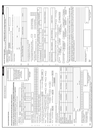 ANNEXURE - 1                                                                                                                                                              ANNEXURE - 2
                                                                                                                                                                                           RAILWAY RECRUITMENT BOARD________________INFORMATION SHEET (For Centralised Employment Notice No. ________
                                                                                       Roll No. (For official use only)                                                                                    (to be filled in CAPITAL LETTERS only - Signatures should NOT be in Capital / Open letters)

                                                                                                                                                                                     1.        NAME OF THE CANDIDATE
                                                                                                                                             Control No: (For official use)
RAILWAY RECRUITMENT BOARD__________________
                                                                                                                                                                                     2.        Marital Status :           Married        Un-Married                             3.    Nationality

                                                                                                                                                                                     4.        MEDIUM OF EXAMINATION :
APPLICATION FORM FOR CENTRALISED EMPLOYMENT NOTICE No. __________
                                                                                                                                                                                               (Choose any one of the Regional languages of RRB concerned as given in para 15 of Notification, if other than English/Hindi & Urdu)
PLEASE FILL UP THE APPLICATION IN CAPITAL LETTERS IN OWN HANDWRITING,                                                                  PASTE (do NOT pin or staple)                  5.        Permanent Address                     __________________________________________________________________
except signatures and in places indicated L where it should NOT be in Capital letters                                                    here your recent colour
                                                                                                                                        passport size photograph                                                                     __________________________________________________________________
(All applications must be submitted in A4 Size 80GSM paper) (bond paper)                                                                 of size 3.5 cm X 3.5 cm                                                                     P.O:                    City:               Dist:
                                                                                                                                                                                                                                     __________________________________________________________________
                                                                                                                                          (The color photograph
1.       Application for                                                                                                                 should not be more than                                                                     State:______________________________ PIN Code:_______________________
      a. Single Category:          Cat No.                  Name of Post:                                                                      3 months old)
                                                                                                                                            Not to be attested                       6(a).     Details of Postal Orders (IPO)/Demand Drafts(DD) enclosed
      b. More than One Category:             (Indicate options below in order of preference where single application is
                                                                                                                                                                                                               Name of Post Office / Bank                                     Serial No. and Date                              Amount
         prescribed for more than one category (you will only be considered for the post(s) indicated below))
                      Option      Cat. No.            Post                    Option     Cat. No.             Post
                      1                                                          4                                                     L
                      2                                                          5                                                                                                   6(b).     Are you seeking fees exemption (Yes / No)
                                                                                                                                       Signature of the candidate in the above box
                                                                                                                                                 below the photograph                          ( ) Tick appropriate box from the following
                      3                                                          6                                                                  (NOT in capitals)

                                                                                                                                                                                               (i) As an Economically Backward class candidate                                              (iii) As a Female Candidate
2.       CHOICE OF RAILWAY               1st                    2nd              3rd                                                                                                               (Income certificate to be enclosed as per Annexure - 7)                                  (iv) As a SC / ST Candidate
         (Whereever applicable)
                                                                                                                                                                                               (ii) As a Minority candidate                                                                 (v) As an Ex-servicemen
3.       NAME OF CANDIDATE
                                                                                                                                                                                                    (Self declaration to be enclosed as per Annexure - 8)                                   (vi) As a Physically Handicapped
4.       FATHER’S NAME
                                                                                                                                                                                     7.        Do you seek age relaxation SC ST OBC                      Judicially separated/ J&K    Ex-SM            Railway Course Completed               PWD
5.       a). Community (Tick   )    UR        *SC         *ST       *OBC                                                                                                                                                                              divorced woman / Widow Resident                  Employee Act Apprentice
          *Community Certificate to be submitted in the form as prescribed in Annexure-3 or Annexure-4 as aplicable.                                                                            (     ) TICK appropriate box
         b). If OBC please state whether belonging to Minority Community Yes                     No          6. Tick (       ) Gender : Female               Male
                                                                                                                                                                                     8.        Present employment (To be filled by all Railway / Central /State / PSU employees)
         c). If minority , indicate community:
                                                                                                                                                                                                           Designation & Grade                            Date from               Date to                  Name & address of Employer
7.       Religion :       Hindu              Muslim            Christian         Sikh            Buddhist          Jain            Parsi             Others

8.       DATE OF BIRTH (DD/MM/YYYY)

9.       AGE (as on 01-07-2012)                                       Years               Months                Days                                                                 9.        Ex-Serviceman (Ex-SM)
         (Refer para 2 of Employment Notice)
                                                                                                                                                                                               Date of Enrolment                    Date of attestation          Date of Discharge                         Length of Service
10.      Are you      (i) Govt Employee         Yes    No             (ii) Ex-Serviceman        Yes    No            (iii)Physically Handicapped         Yes       No
                                                                                                                     if YES, VH OH HH
11.      VISIBLE MARK OF IDENTIFICATION ON BODY                                                                                                                                      10.       Whether you were debarred by any RRB in the past                       a) NO                 b) For Two years               c) For Life
         (To be filled compulsorily)                                                                                                                                                 11.       Documents attached in proof of : Indicate ( )tick mark in the relevant boxes indicated below
12.      Qualification (Fill in only those qualifications prescribed for the posts applied for )                                                                                                 IPO / DD          Matric / SSLC              Qualification              Qualification                             Discharge Certificate
                                                                                                                                                                                                                   Certificate                certificate                certificate, if any                       (For Ex-Serviceman)
         (A ) Academic                         Qualification                  University/Board               Year of Passing                 Subjects                     Marks%                                   (for DOB proof)                                       (For Ex-Serviceman)
         SSC/ X / Matric                                                                                                                                                                            Community Certificate             Self Declaration form            Self-declaration               Disability Certificate         No Objection
                                                                                                                                                                                                    (For SC / ST / OBC)               OBC candidates as                from Minority                  (for Physically                certificate (for
         Higher Secondary /XII / Inter                                                                                                                                                                                                per Annexure-5                   Community candidates           handicapped as per             serving Govt. / PSU
         (B) Technical                         Qualification                  University/Board               Year of Passing                Discipline                   Marks%                                                                                        as per Annexure - 8            Annexure-9                     employees)

         Diploma                                                                                                                                                                                    Economically backward Certificate (Should be in the Letter Head of the issuing authority as per Annexure - 7)
                                                                                                                                                                                     12.       Please copy the following declaration in your own handwriting in running hand (NOT in capitals) in the space provided below:
         Engineering Degree
                                                                                                                                                                                              “ I hereby declare that all the statements made by me in the application are true and complete to the best of my knowledge and belief and
         Others                                                                                                                                                                               nothing has been concealed or suppressed. I also understand that in case, any of my statements is found untrue during any stage of
                                                                                                                                                                                              recruitment or thereafter, shall disqualify me for the post applied for and I shall also be liable for any other action under the extant rules”.
13.      ADDRESS                                                                                                                                                                              (*Not filling up the above passage will disqualify you)
                                               Name:_________________________________________________________________________________
                                                                                                                                                                                              L
         (FOR CORRESPONDENCE)                          _________________________________________________________________________________
                                               P.O: ____________________ City: ______________________ Dist: ______________________________

                                               State:_______________________________________________ PIN Code:__________________________

14.      NEAREST RAILWAY STATION
         (For issue of free Railway Pass
         to SC/ST Candidates)
                                                                                                                         L                                                                    Left hand Thumb Impression of
         Left Hand Thumb Impression                                                                                                                                                           Candidate in this box
          of the Candidate in this box                                                                                                                                                                                                                                                                      L
                                                                                                                                Signature of the Candidate
                                                                                                                                     (NOT in capitals)                                        Place :                                                                                                              Signature of the Candidate
Note:       1) Candidates must fill up their name, father’s name and date of birth as indicated in their Matriculation Certificate                                                            Date :                                                                                                                      (NOT in capitals)
            2) Candiates should put their full signature at all the places in the same language (English or Hindi)
 