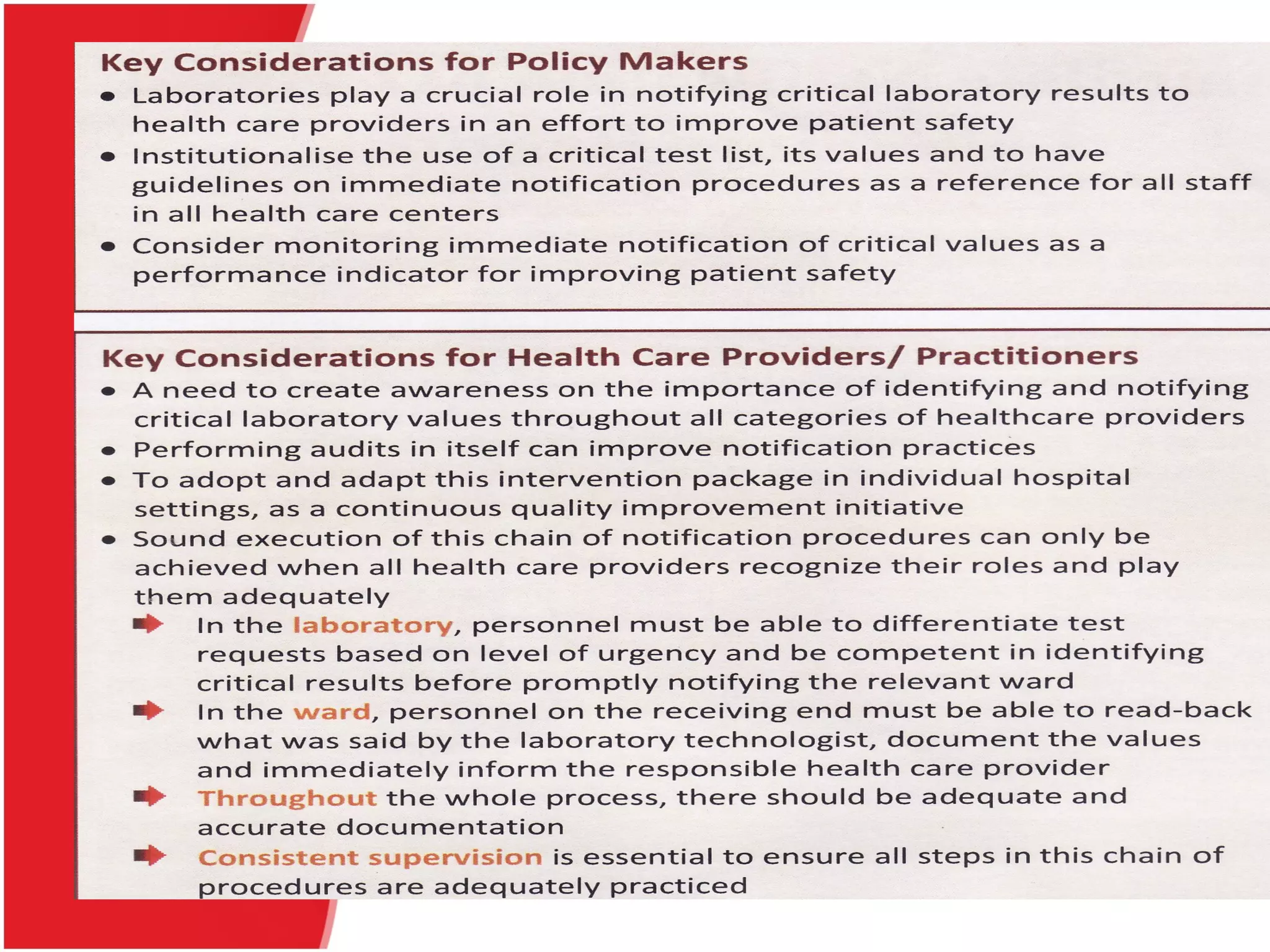 Notification of critical laboratory result | PPT