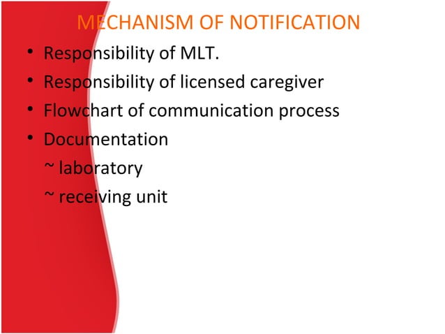 Notification of critical laboratory result | PPT | Lung and Respiratory ...