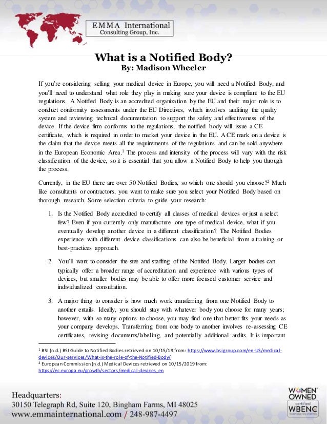 What is a Notified Body?