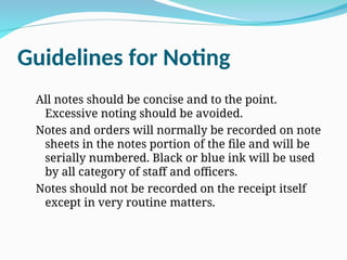 Comprehensive Guidelines on Noting and Correspondence for Effective ...