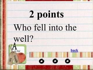 Who fell into the
well?
back
2 points
 