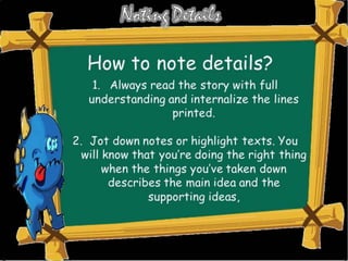 Developmental Reading 2- Noting Details