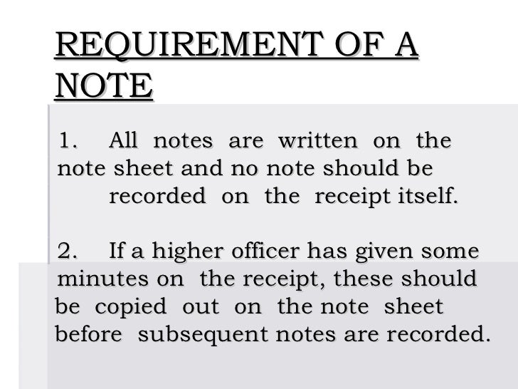 noting secretariat how to write office note