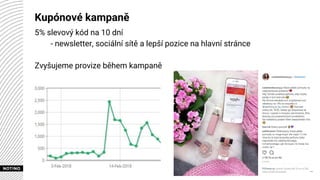 Kupónové kampaně
5% slevový kód na 10 dní
- newsletter, sociální sítě a lepší pozice na hlavní stránce
Zvyšujeme provize během kampaně
 