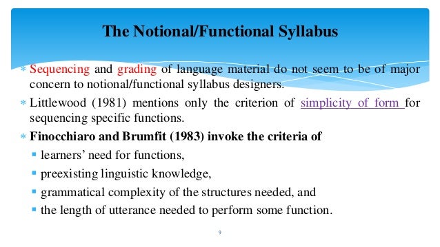 Notional functional syllabus