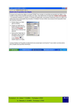 Formateurs : Dr. Adama T. DIARRA - Professeur à l’ENI 
Dr. Mamadou S. DIARRA - Professeur à l’ENI 
30-35 
 
