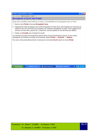 Formateurs : Dr. Adama T. DIARRA - Professeur à l’ENI 
Dr. Mamadou S. DIARRA - Professeur à l’ENI 
33-35 
 