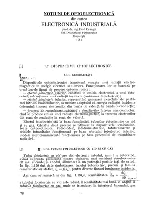 NOŢIUNI DE OPTOELECTRONICǍ
           din cartea
ELECTRONICǍ INDUSTRIALǍ
       prof. dr. ing. Emil Ceangă
      Ed. Didactică şi Pedagogică
                Bucureşti
                   1981
 