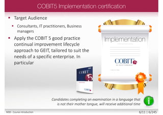  Foundation Exam
 Paper based and closed book exam
 Only pencil and eraser are allowed
 Simple multiple (ABCD) choice exam
 Only one answer is correct
 50 questions, pass mark is 25 (50%)
 No negative points, no “Tricky Questions”
 No pre-requisite for
Foundation exam
 Sample, one (official)
mock exam is
provided to you
Candidates completing an examination in a language that
is not their mother tongue, will receive additional time
6/12 | 6/246M00 - Course introduction
 