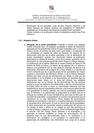 CORTE SUPERIOR DE JUSTICIA DE LIMA
TRECE JUZGADO PENAL UNIPERSONAL
SEDE CENTRAL. AV. IQUITOS N°198 ESQUINA CON JR. RAYMOND...