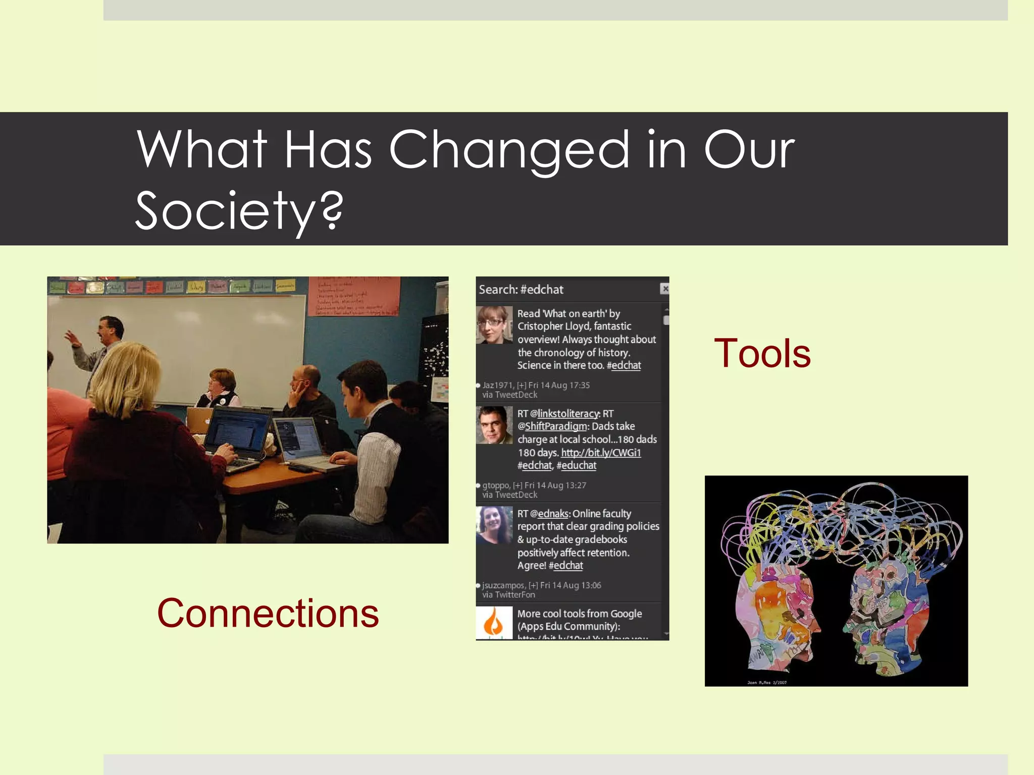 What Has Changed in Our Society? Connections Tools 