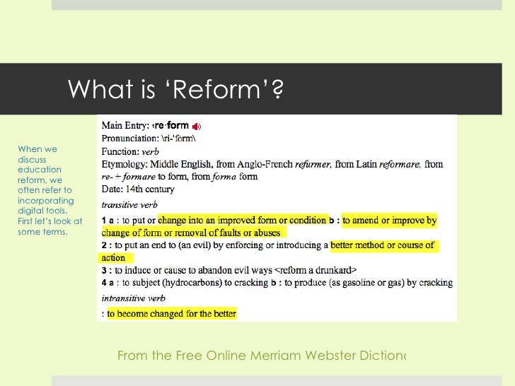 What is ‘Reform’? From the